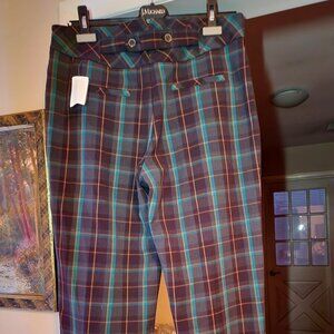 CARTONNIER ANTHROPOLOGIE KAMES GREEN cuffed PLEATED TAPERED ANKLE TROUSERS